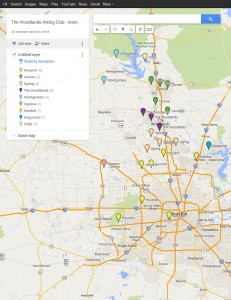 The Woodlands Hiking Club - where are we from?